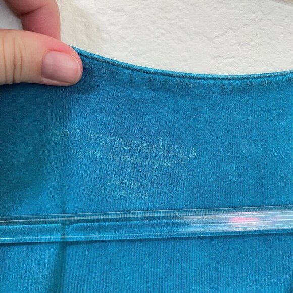 Soft Surroundings Gatsby Teal V-Neck Maxi Dress Lagenlook Artsy - Size Medium - Picture 6 of 9